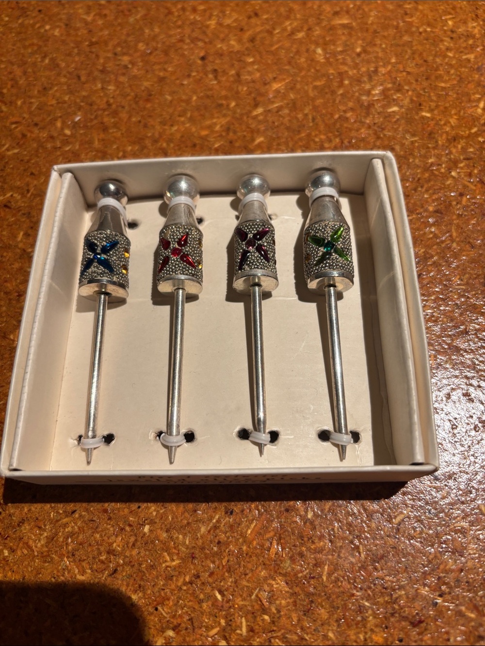 Pier 1 Silver-plated Jeweled Olive Picks